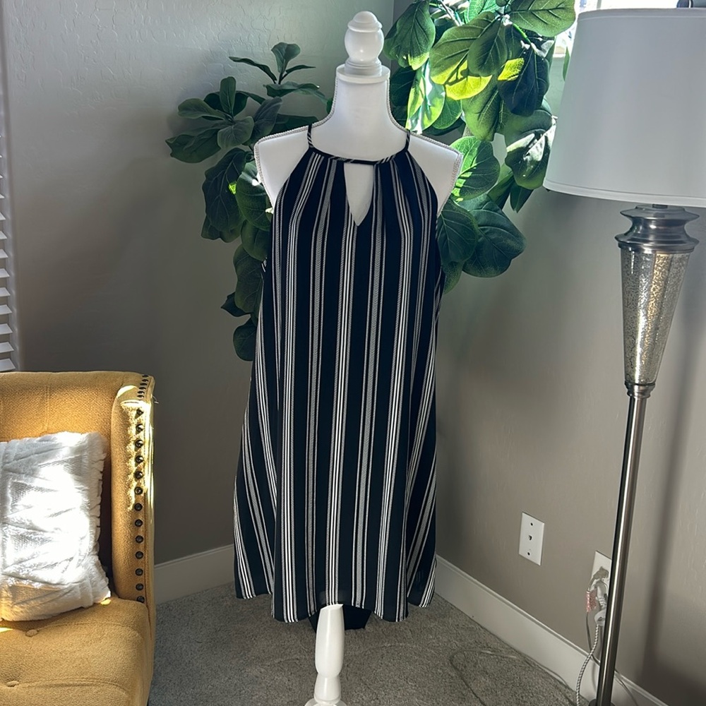 Candies Black and White Striped Dress